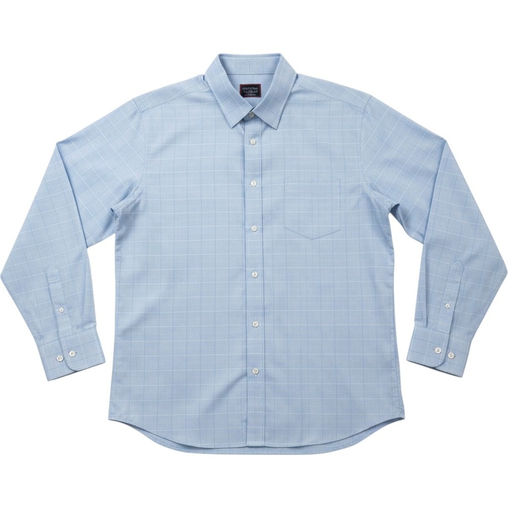 UNTUCKit Charly WF Slim Fit Wrinkle Free Blue Grid Shirt Mens Large